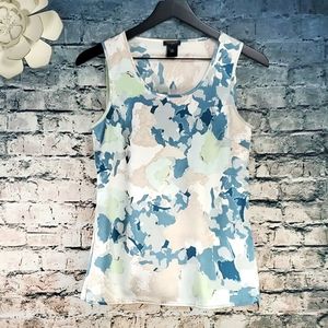 5/$30 🎀 Ann Taylor Factory | Abstract Watercolor Floral Sleeveless Blouse Top